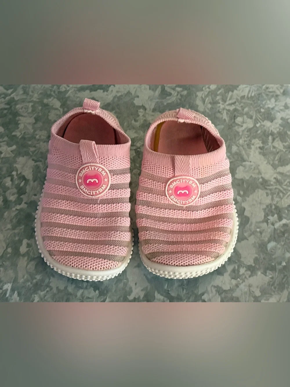 BM City Kids Pink Slip-On Mesh Sneakers, Size 4